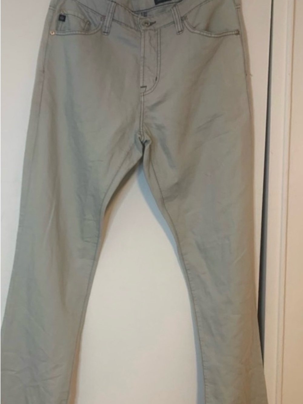 Ag Adriano Goldschmied Lightweight Straight Lt Gray Leg Jeans 32 x 34 EUC